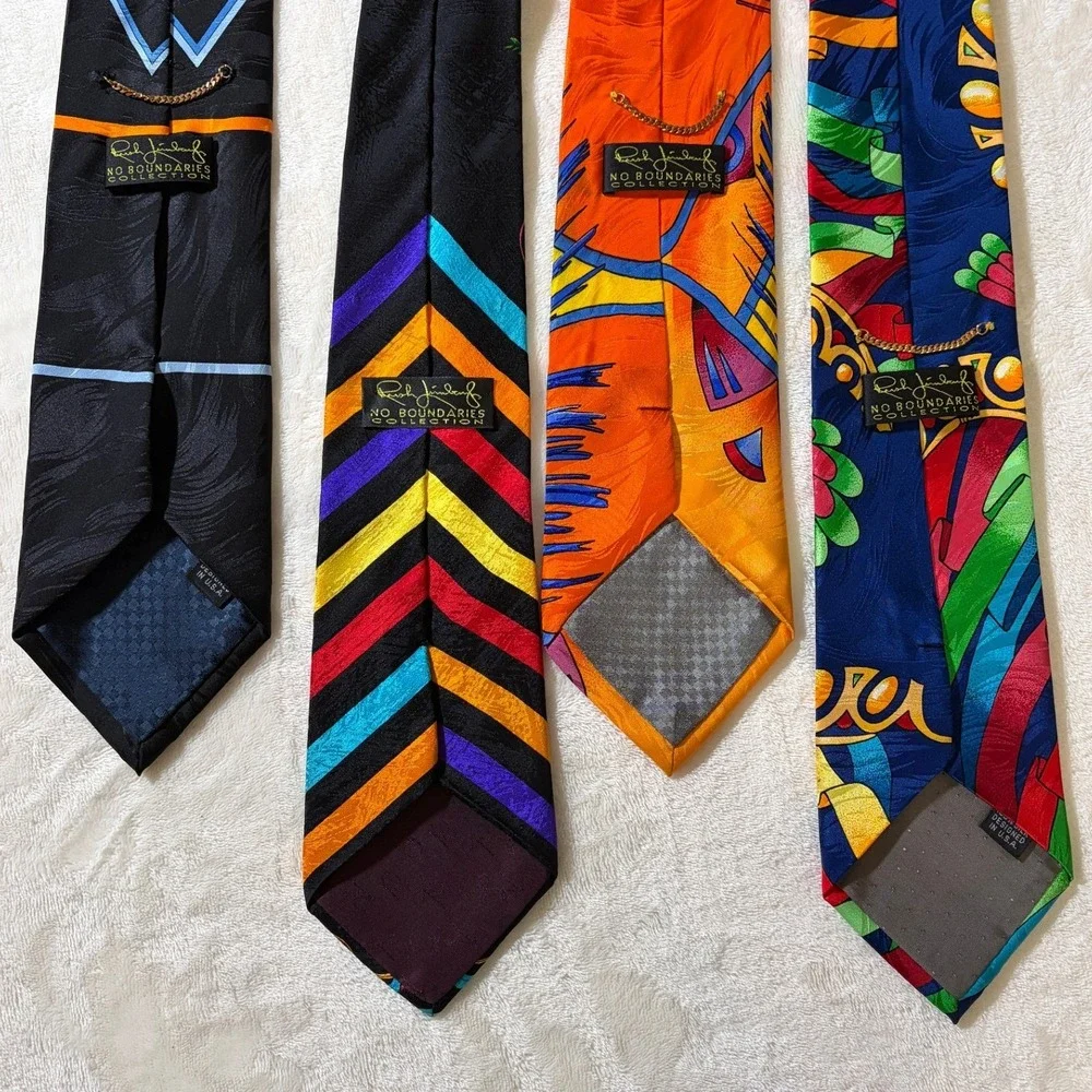 Rush Limbaugh Multicolor Vintage No Boundaries Collection Silk Tie Set Excellent